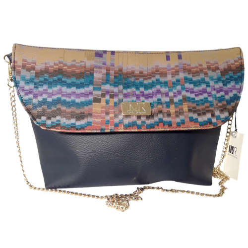 Monia Romanelli boutique Flap bag MR style blu DIS 5488